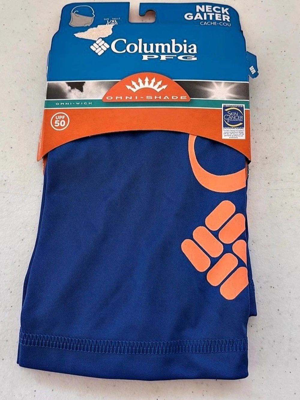 Columbia PFG Neck Gaiter Blue & Orange L/XL NWT
